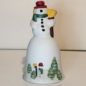 Vintage Porcelain Snowman Dinner Bell